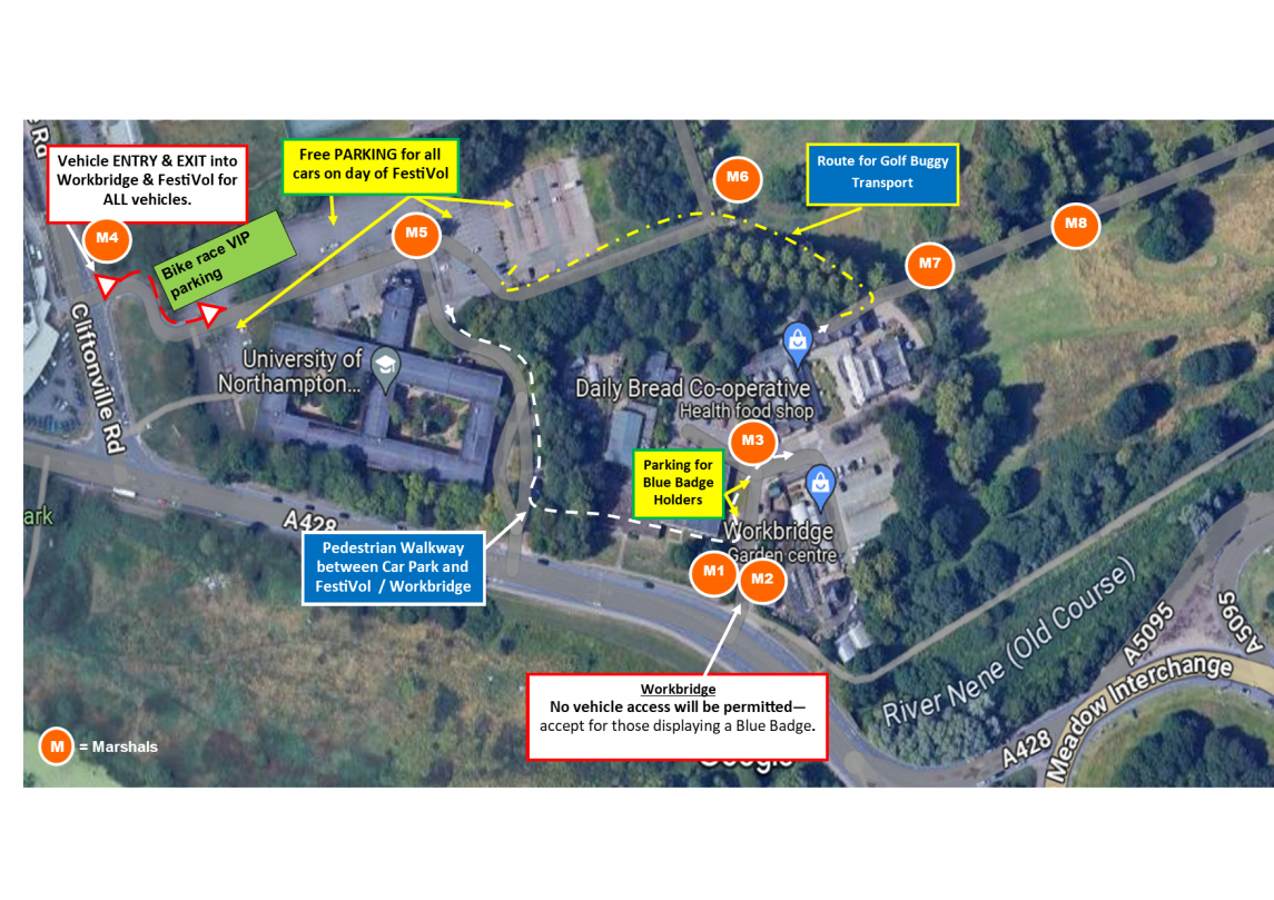 FestiVol Marshals Parking at Cliftonville Pedestrian Walkway map